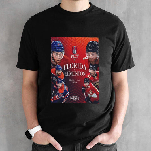 Nhl Stanley Cup Playoffs 2024 Final Matchup Florida Panthers Vs Edmonton Oilers Poster T-shirt