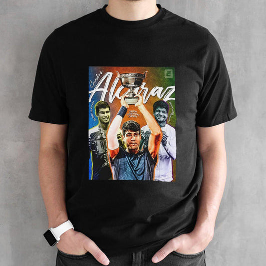 Official Carlos Alcaraz Champion Roland Garros 2024 The Championships Wimbledon shirt