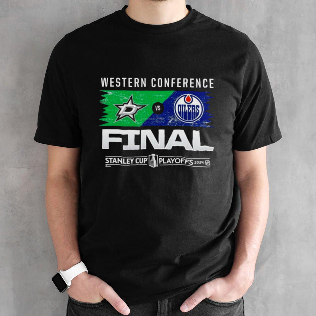 Official Dallas Stars vs. Edmonton Oilers 2024 Western Conference Finals Matchup T-Shirt