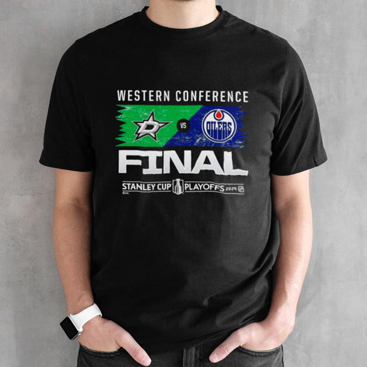 Official Dallas Stars vs. Edmonton Oilers 2024 Western Conference Finals Matchup T-Shirt