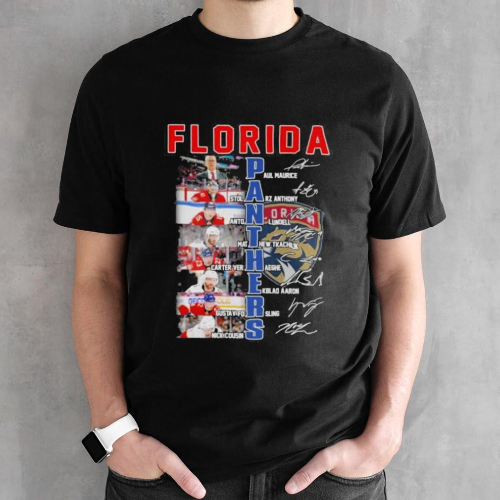 Official Florida Panthers Team Players Signatures Shirt