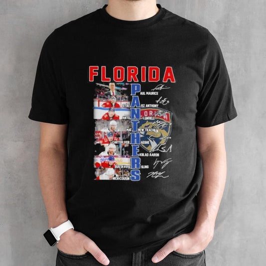 Official Florida Panthers Team Players Signatures Shirt
