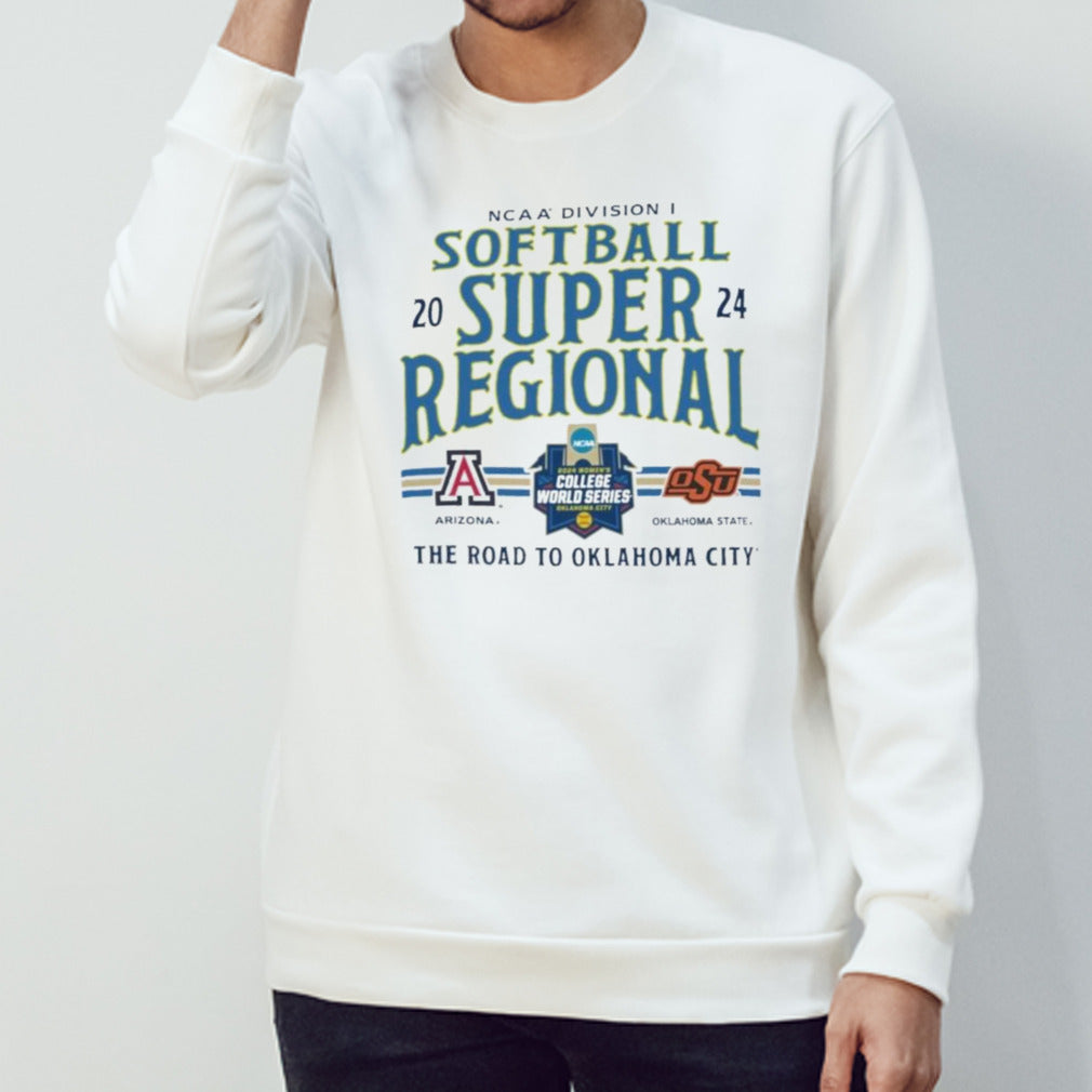 Official NCAA Division I Softball Super Regional 2024 Arizona Wildcats Vs Oklahoma State Cowboys The Road To Oklahoma City Shirt