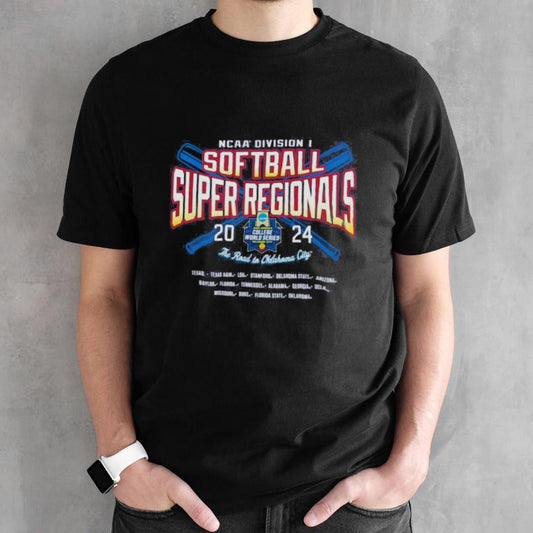 Official NCAA Division I Softball Super Regional 2024 The Road To Oklahoma City Shirt
