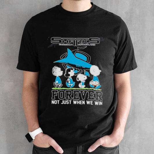 Official Peanuts Characters Walking Cronulla-Sutherland Sharks Forever Not Just When We Win Shirt