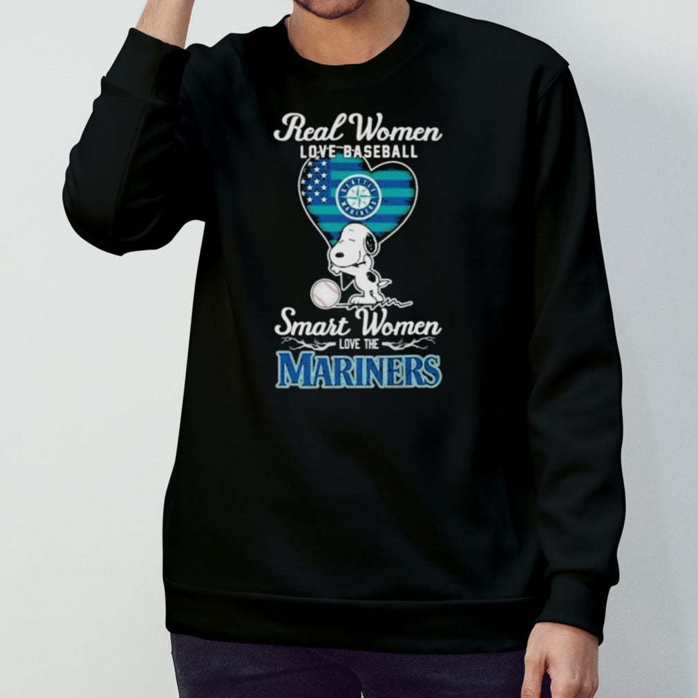 Official Snoopy Real Women Love Baseball Smart Women Love The Seattle Mariners Shirt