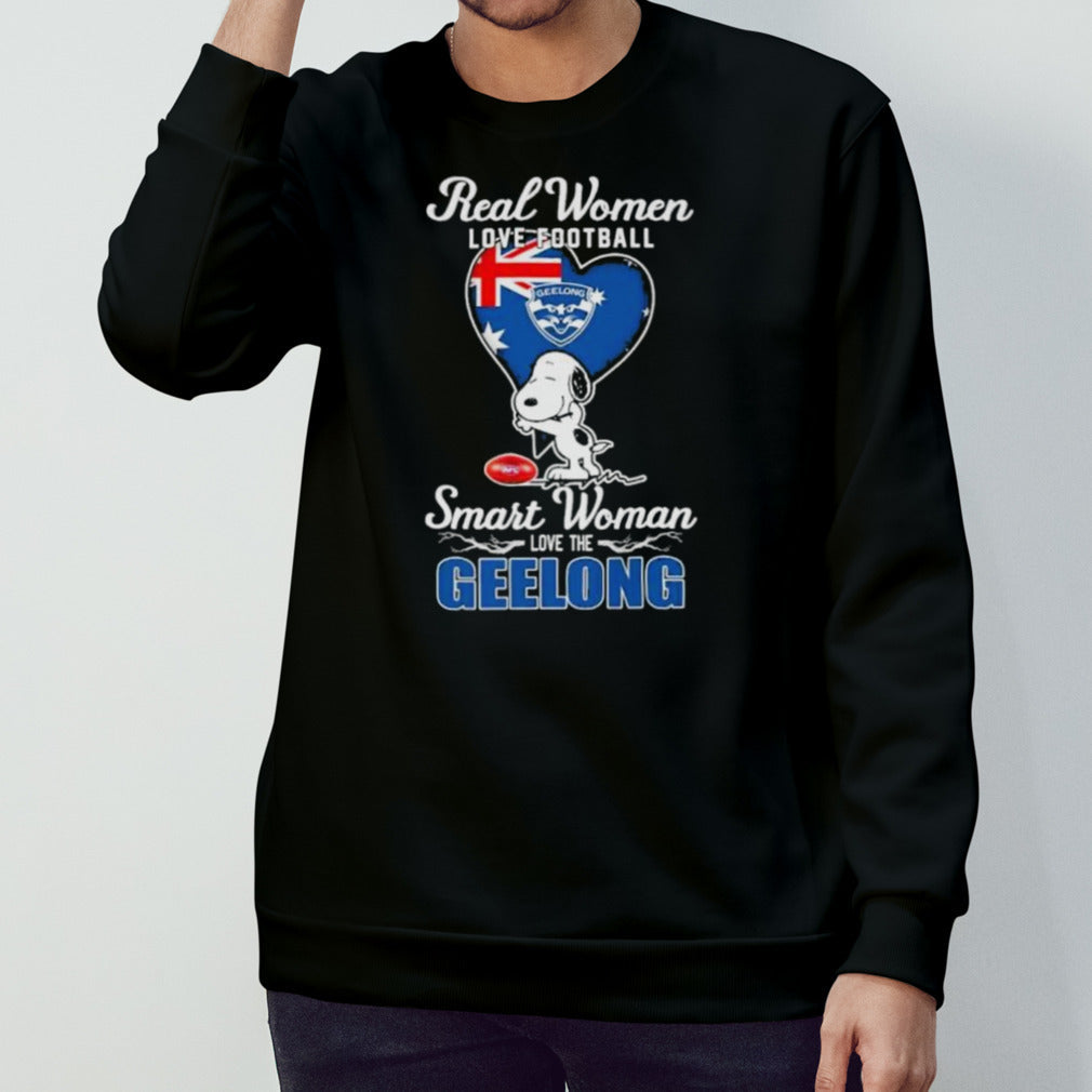 Official Snoopy Real Women Love Football Smart Women Love The Geelong Cats Shirt
