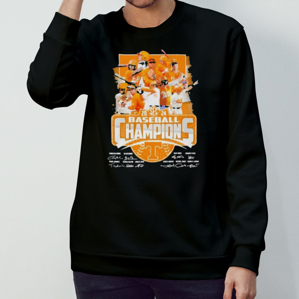 Official Tennessee Volunteers Team 2024 SEC Baseball Champions Signatures Shirt