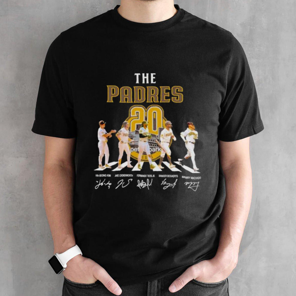 Official The San Diego Padres Abbey Road 20 Season Signatures Shirt
