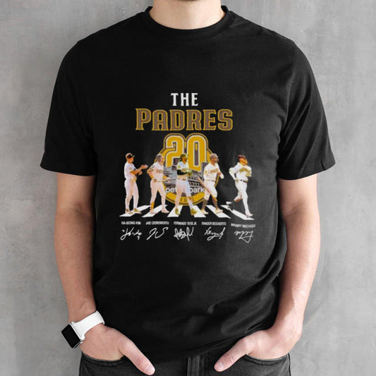 Official The San Diego Padres Abbey Road 20 Season Signatures Shirt