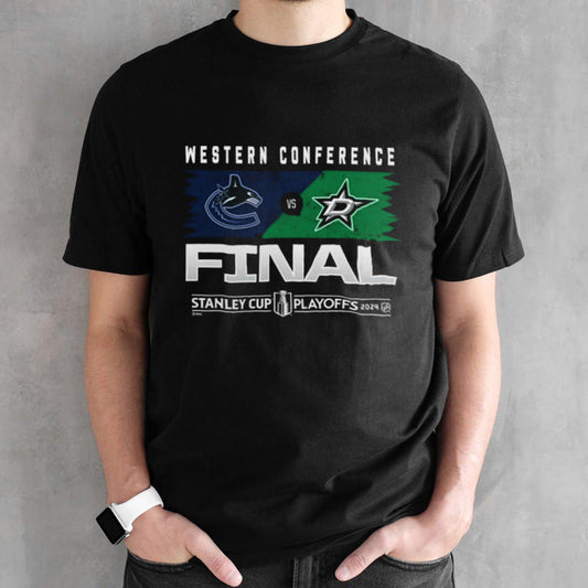 Official Western Conference Finals Vancouver Canucks vs. Dallas Stars 2024 Matchup shirt