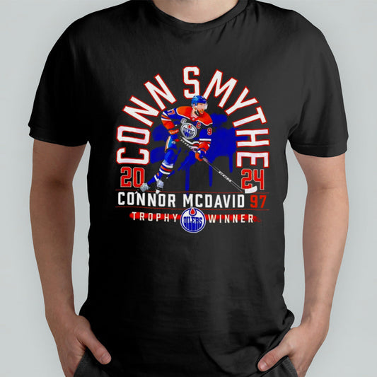 Oilers Connor McDavid Conn Smythe Trophy winner shirt