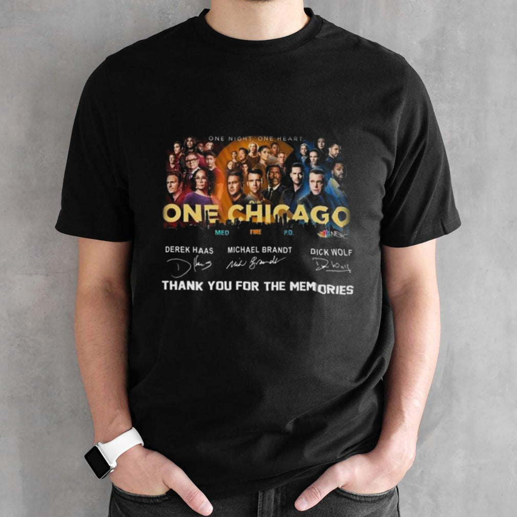 One Night One Heart One Chicago Thank You For The Memories Signatures Shirt