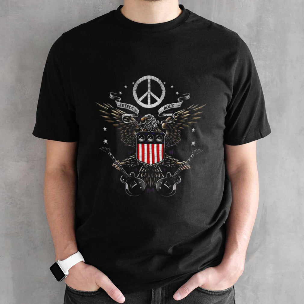 Peace American Flag Bald Eagle 4th of July T-shirt