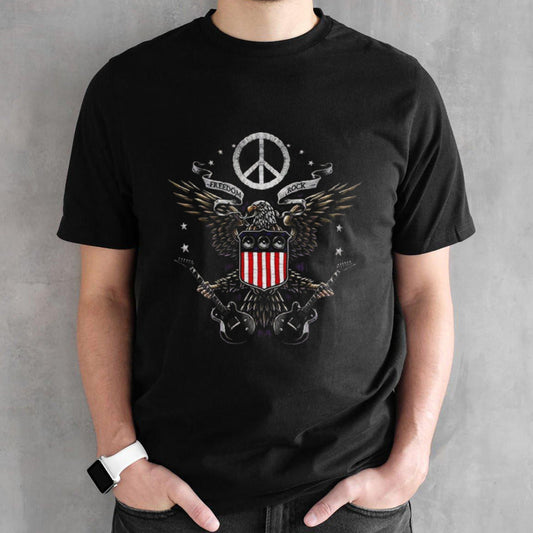 Peace American Flag Bald Eagle 4th of July T-shirt