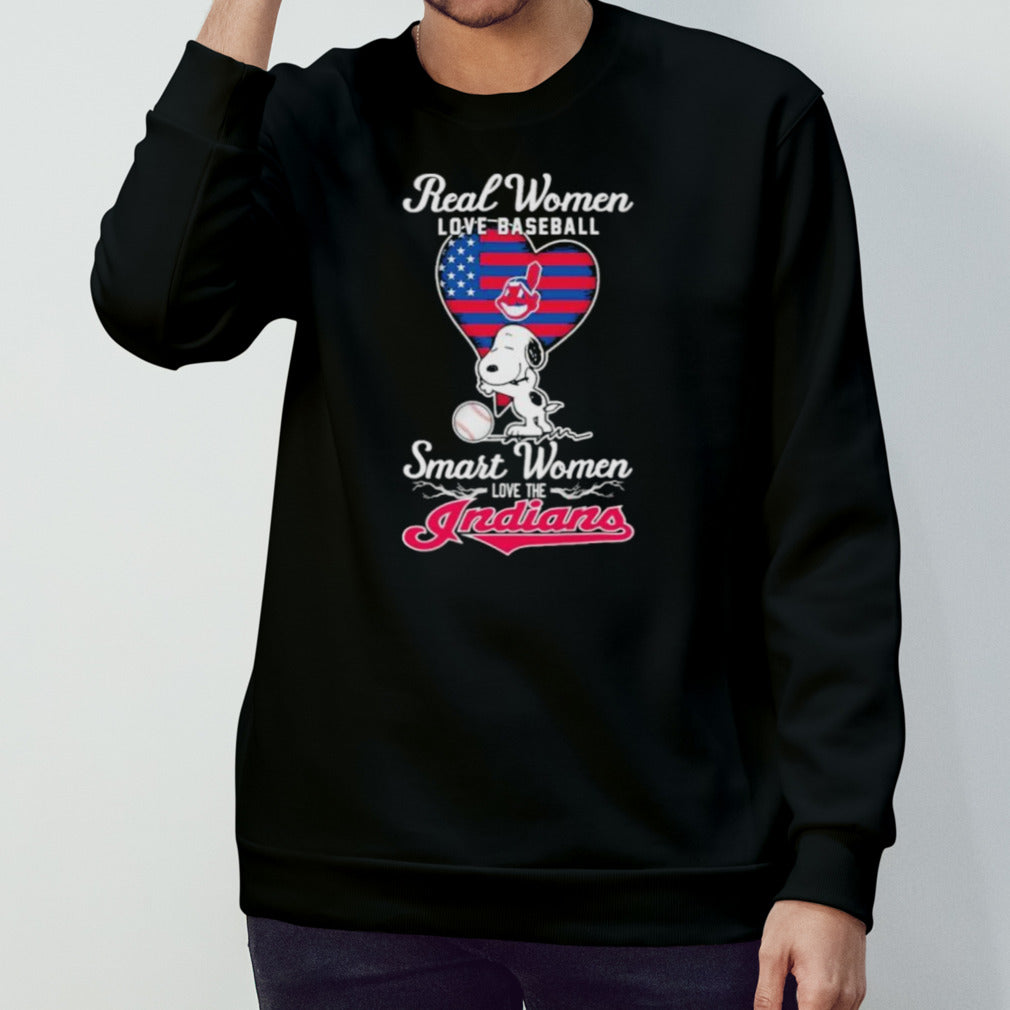 Peanuts Snoopy Real Women Love Baseball Smart Women Love The Cleveland Guardians Shirt