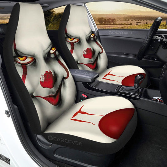 Pennywise Car Seat Covers Custom IT Clown Face Horror Car Accessories Halloween Decorations