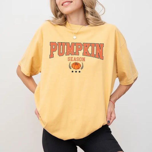 Pumpkin Season Vintage Comfort Color Shirt, Fall Vibes Vintage Graphic T-shirt, Pumpkin Farm Unhinged Shirt, Retro Thanksgiving T-shirt, Retro Pumpkin Tee, Comfy Graphic Tee, Women's Tops, Womenswear, Cotton Fabric Relaxed Fit Chic Style Printed Unisex