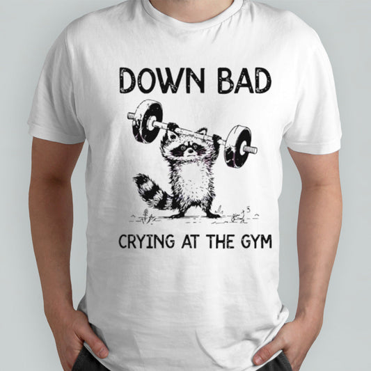 Racoon down bad crying at the gym classic shirt