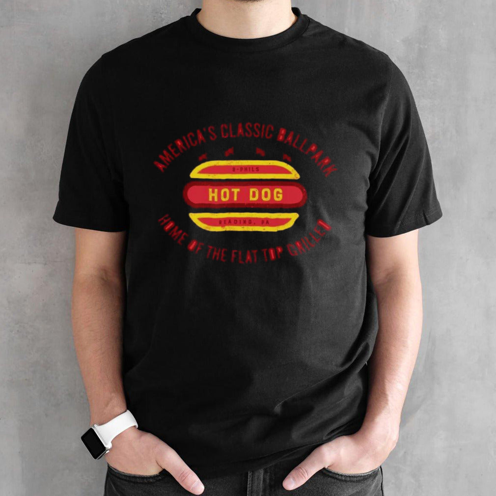 Reading Fightin Phils Flat Top Grilled Hot Dog T Shirts