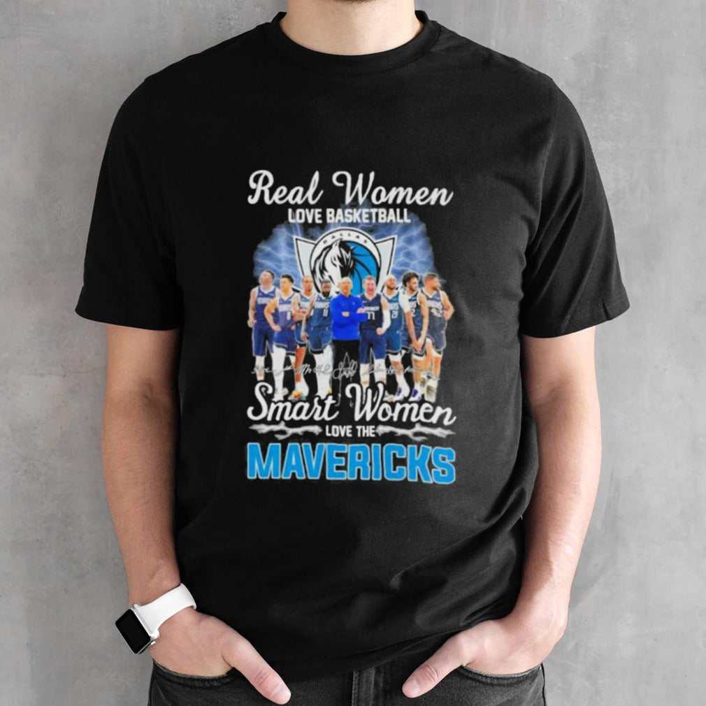 Real Women Love Basketball Smart Women Love The Dallas Mavericks 2024 Western Conference Finals Signatures Shirt