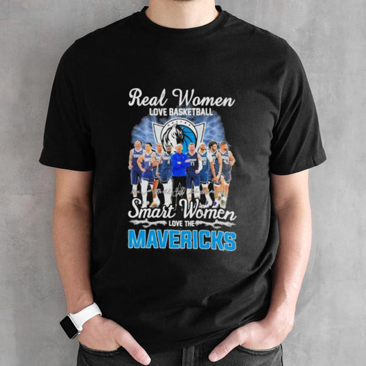 Real Women Love Basketball Smart Women Love The Dallas Mavericks 2024 Western Conference Finals Signatures Shirt