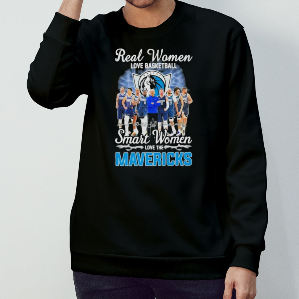 Real Women Love Basketball Smart Women Love The Dallas Mavericks 2024 Western Conference Finals Signatures Shirt