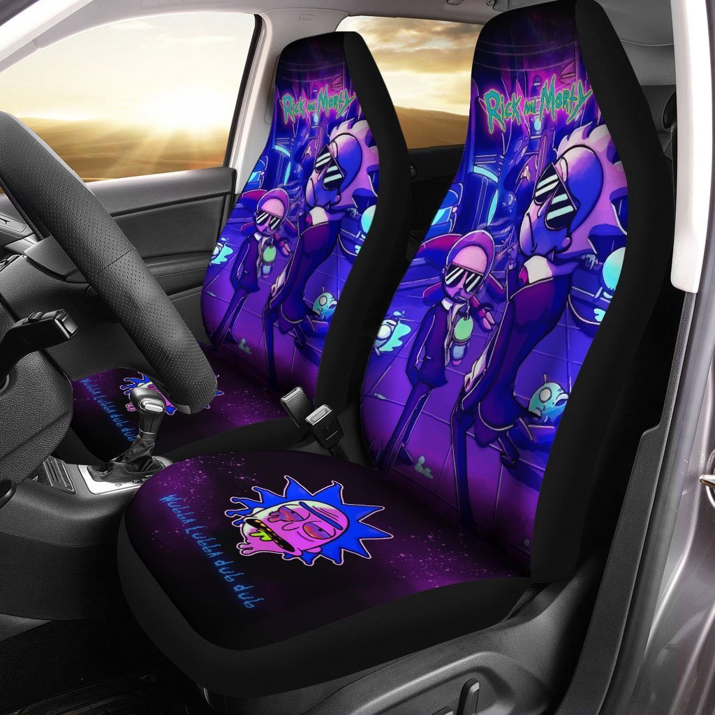 Rick and Morty Car Seat Covers Custom Men In Black