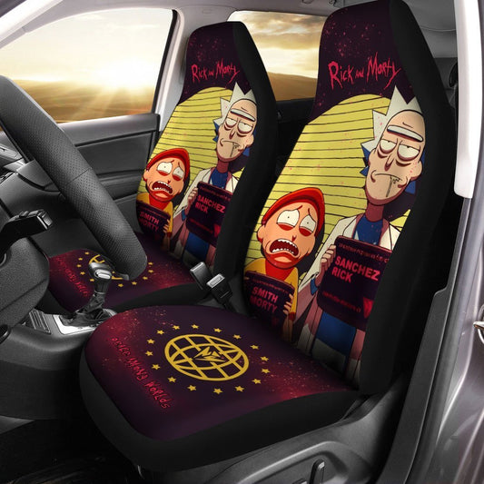 Rick and Morty Car Seat Covers Custom Police Wanted