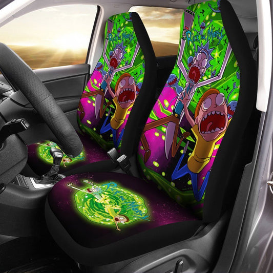 Rick and Morty Car Seat Covers Custom Screaming Funny Car Accessories