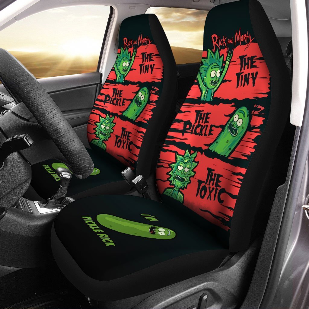 Rick and Morty Car Seat Covers Custom The Tiny The Pickle The Toxic