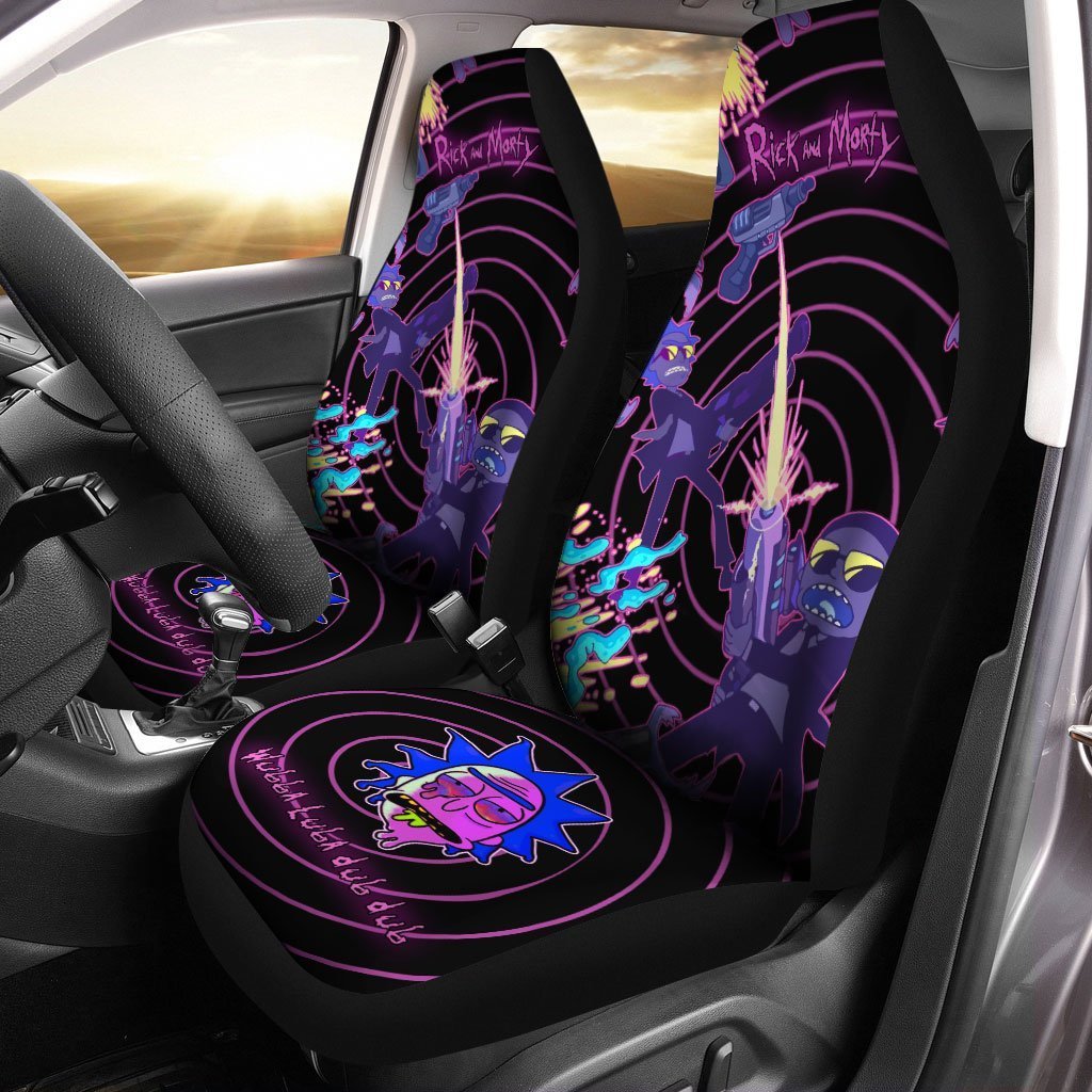 Rick and Morty Car Seat Covers Funny Custom Men In Black Crossover