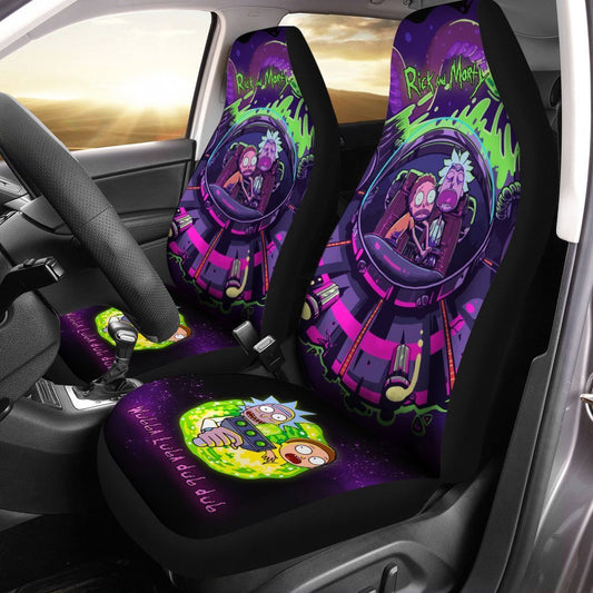 Rick and Morty Car Seat Covers Funny Custom Space Ship