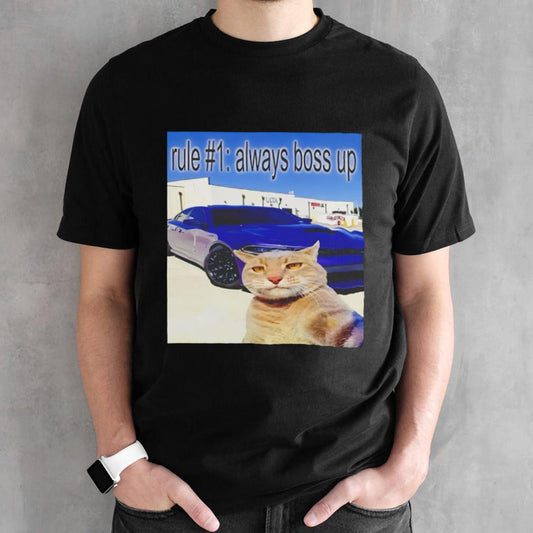 Rule 1 always boos up cat selfie shirts