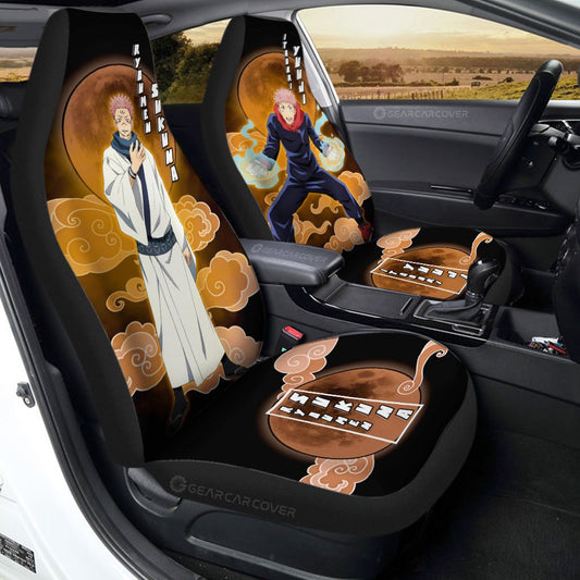 Ryoumen Sukuna And Yuuji Itadori Car Seat Covers Custom Jujutsu Kaisen Anime Car Interior Accessories