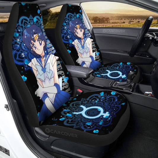 Sailor Mercury Car Seat Covers Custom Sailor Moon Anime Car Interior Accessories