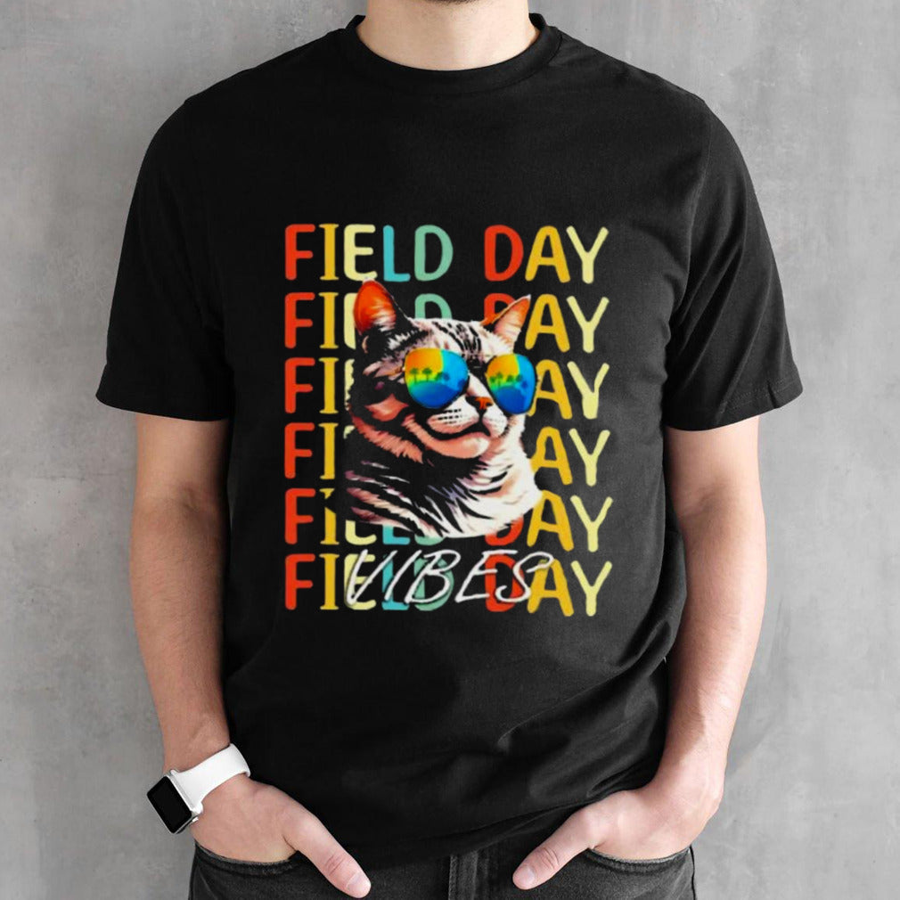 School Field Day Vibes Summer 2024 Cat Teachers Shirt