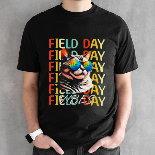 School Field Day Vibes Summer 2024 Cat Teachers Shirt