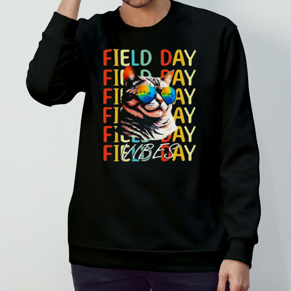 School Field Day Vibes Summer 2024 Cat Teachers Shirt