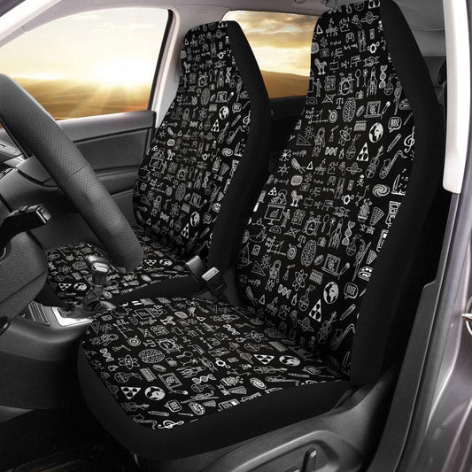 Sciences Pattern Car Seat Covers Set Of 2
