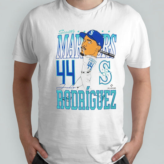 Seattle Mariners Julio RodrÃ­guez Caricature Baseball Shirt