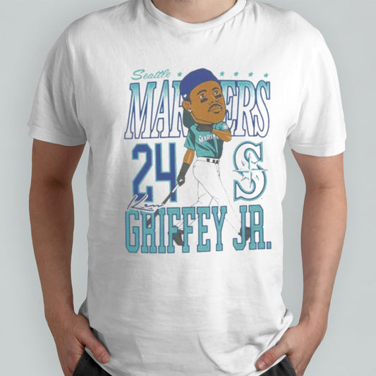 Seattle Mariners Ken Griffey Jr. Caricature Baseball Shirt
