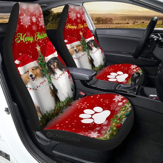 Shetland Sheepdogs Car Seat Covers Custom Animal Car Accessories Christmas Decorations