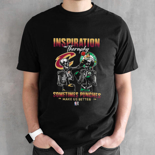 Skeletons Cleveland Cavaliers Inspiration Theraphy Sometimes Punches Make Us Better Shirt