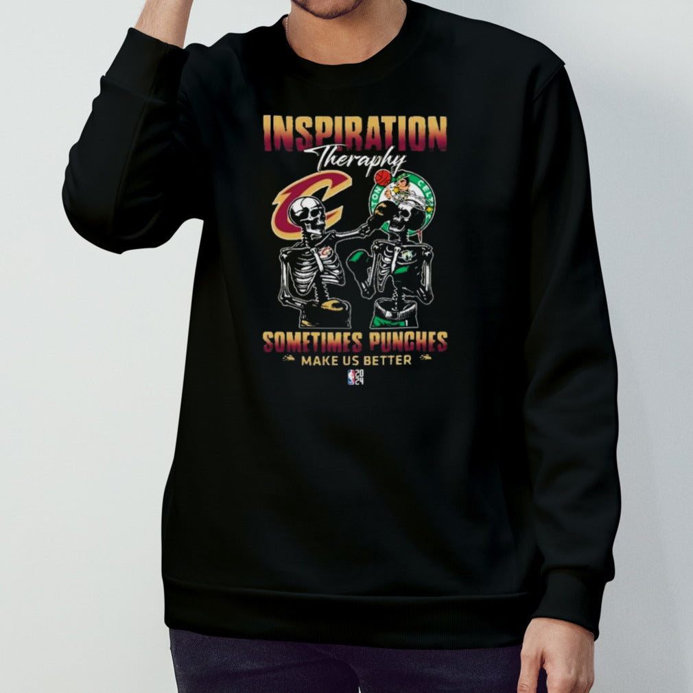 Skeletons Cleveland Cavaliers Inspiration Theraphy Sometimes Punches Make Us Better Shirt