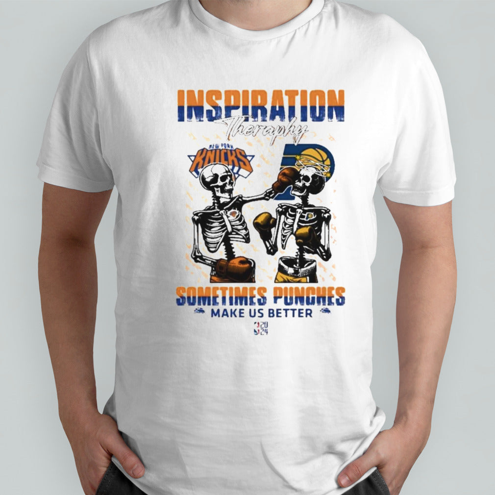 Skeletons New York Knicks Inspiration Theraphy Sometimes Punches Make Us Better Shirt