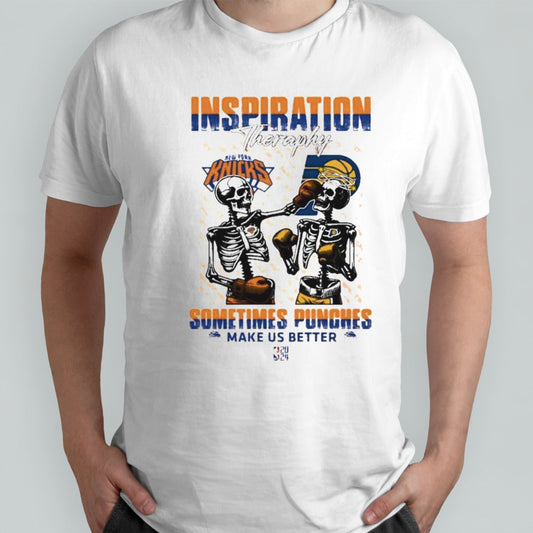Skeletons New York Knicks Inspiration Theraphy Sometimes Punches Make Us Better Shirt