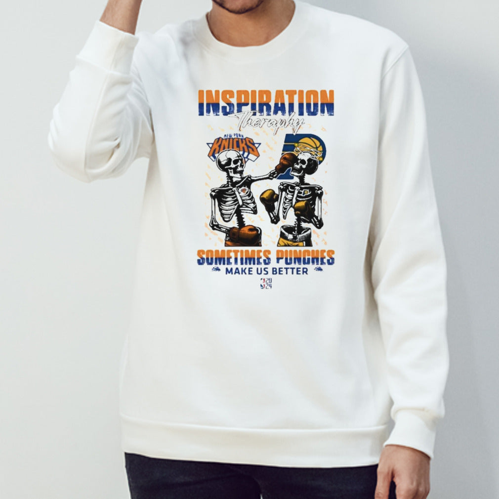 Skeletons New York Knicks Inspiration Theraphy Sometimes Punches Make Us Better Shirt