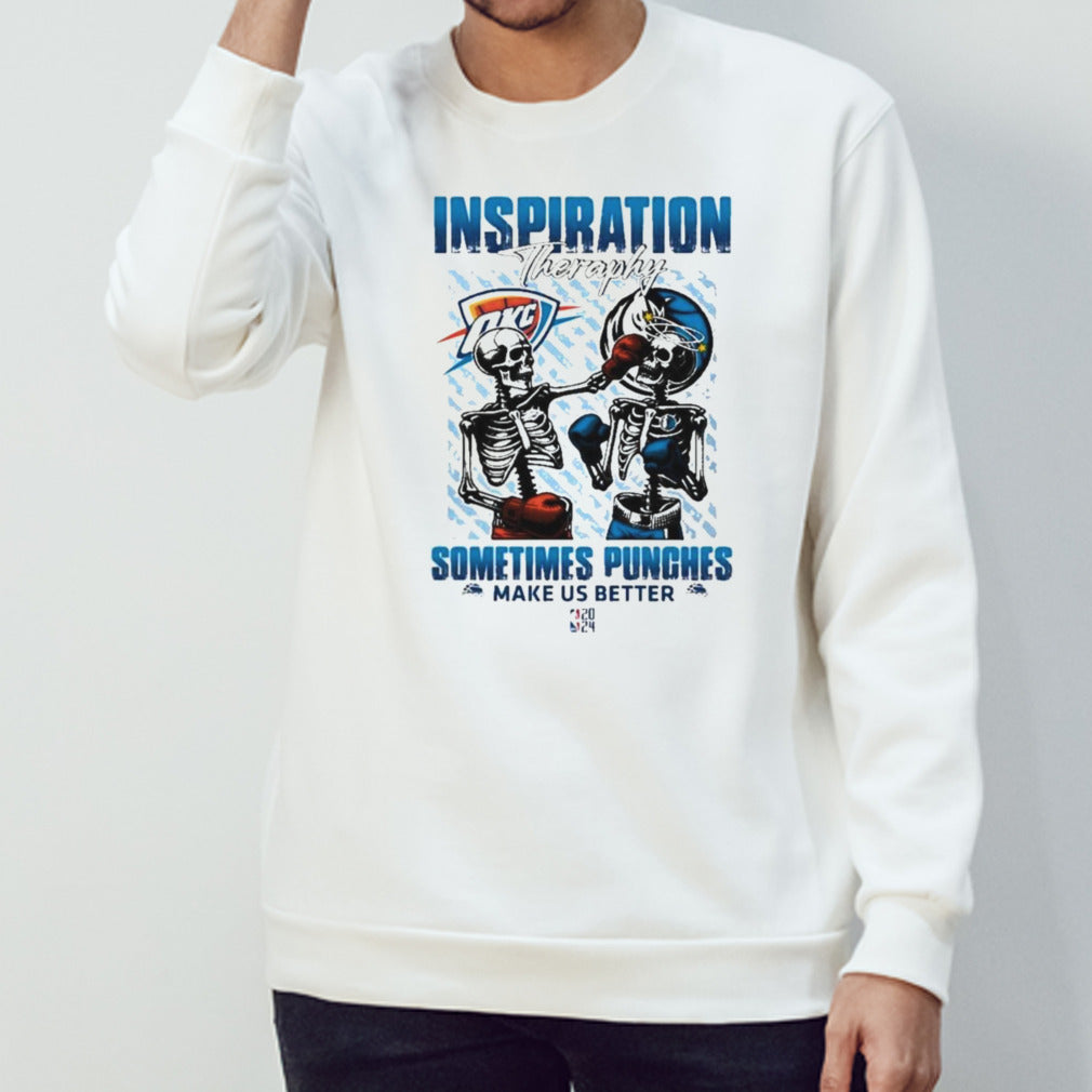 Skeletons OKC Thunder Inspiration Theraphy Sometimes Punches Make Us Better Shirt