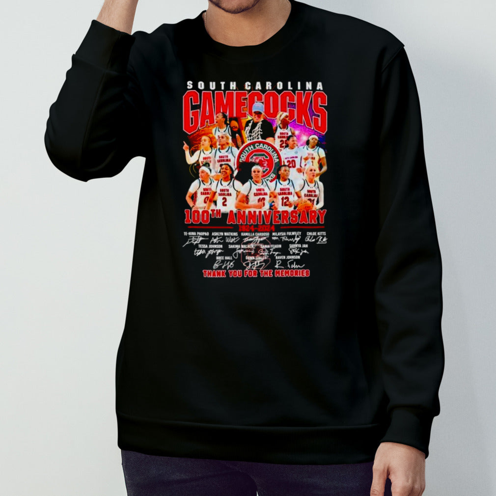 South Carolina Gamecocks 100th anniversary 1924 2024 thank you for the memories signatures shirts